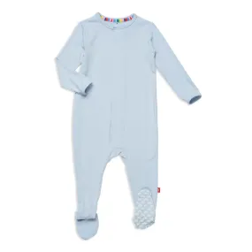 baby blue RightFit™ magnetic parent favorite footie