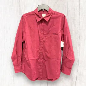 Blouse Long Sleeve By A New Day In Red, Size: M