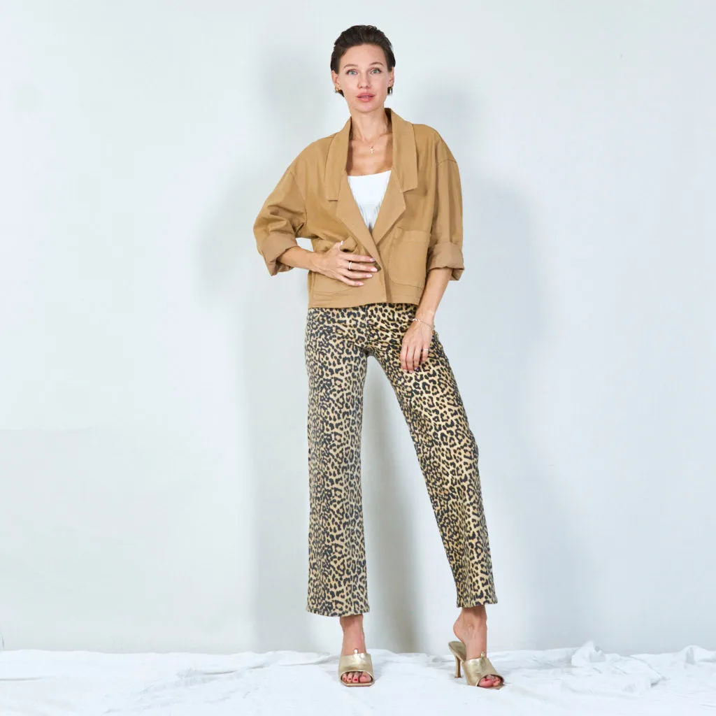 Bold leopard print wide-leg pants wholesale