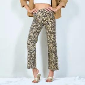 Bold leopard print wide-leg pants wholesale