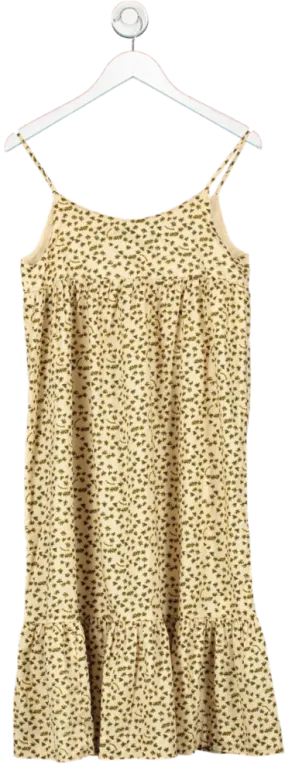 Bonpoint Beige Long Cotton Strappy Dress 8yr