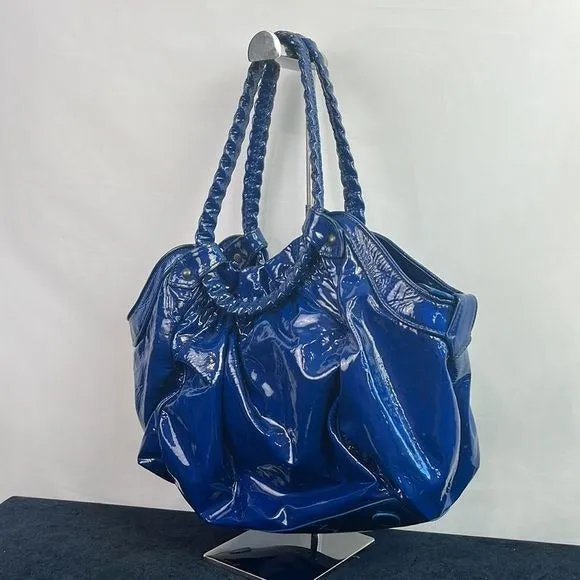 Christian Louboutin Blue Patent Telescope Bag As Is