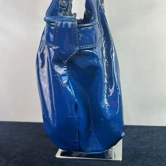 Christian Louboutin Blue Patent Telescope Bag As Is