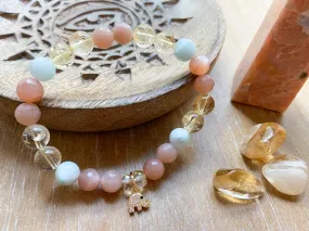 Citrine, Green Angelite & Peach Moonstone || Reiki Infused