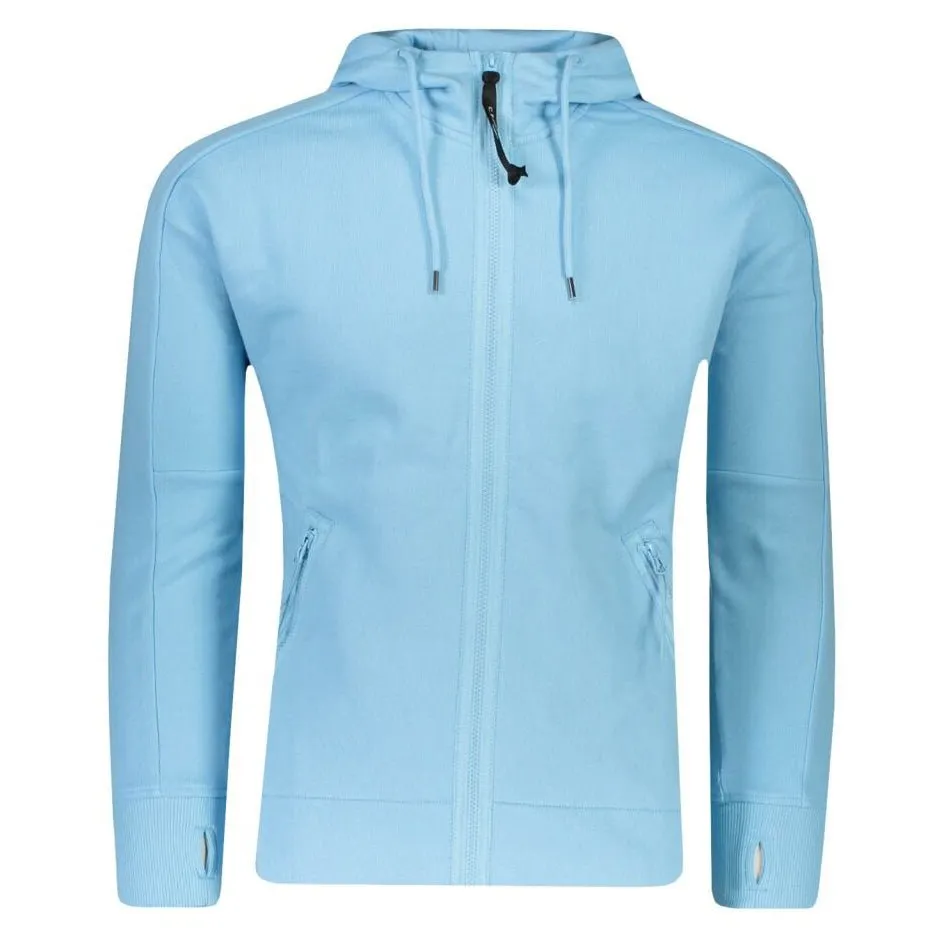 CP COMPANY Goggle Hood Zip-Up Sweatshirt Blue