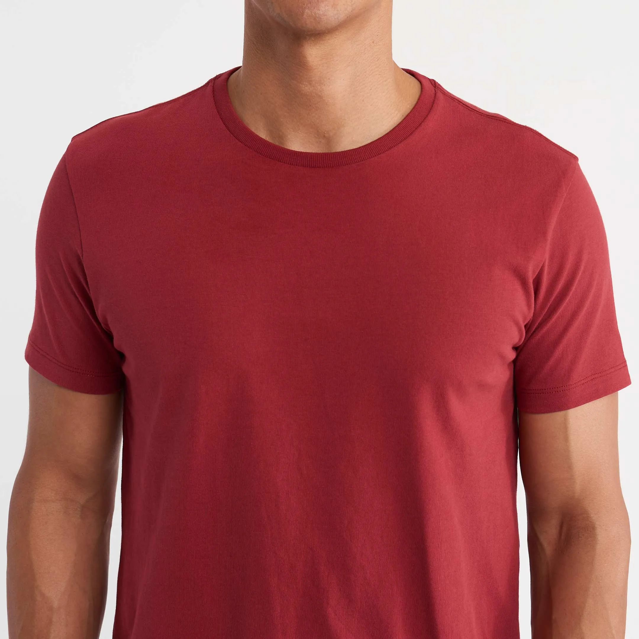 Crimson Red Pima Cotton Crew Neck Tee