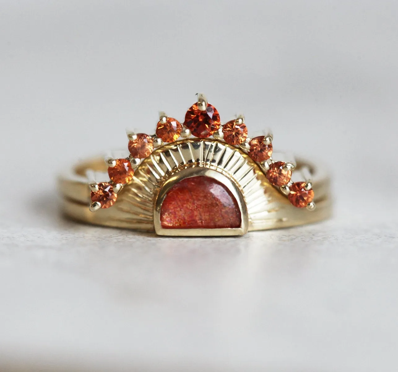 Cyra Sunstone Ring Half moon