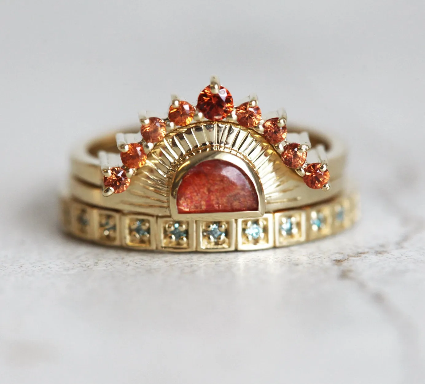 Cyra Sunstone Ring Half moon