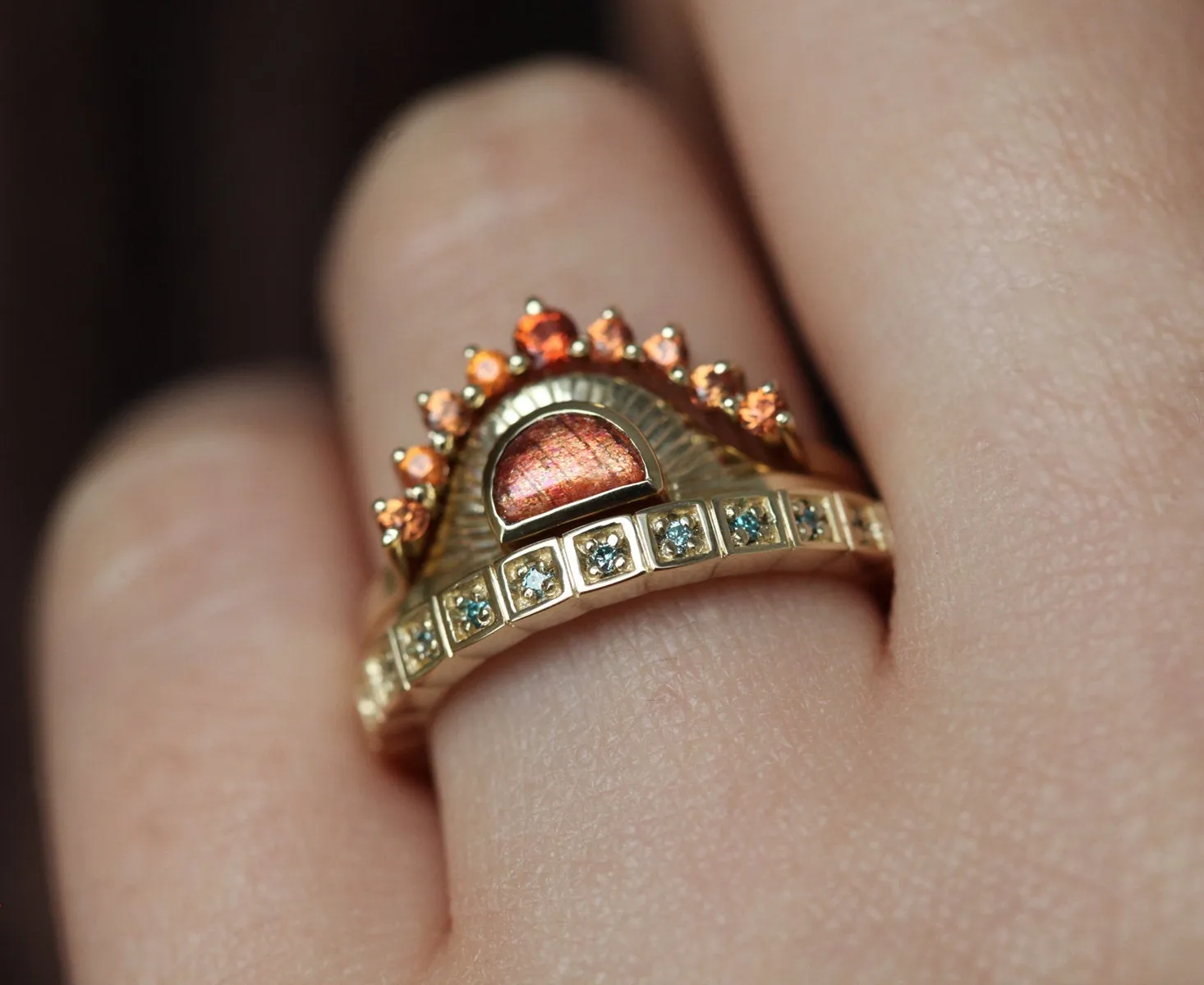 Cyra Sunstone Ring Half moon