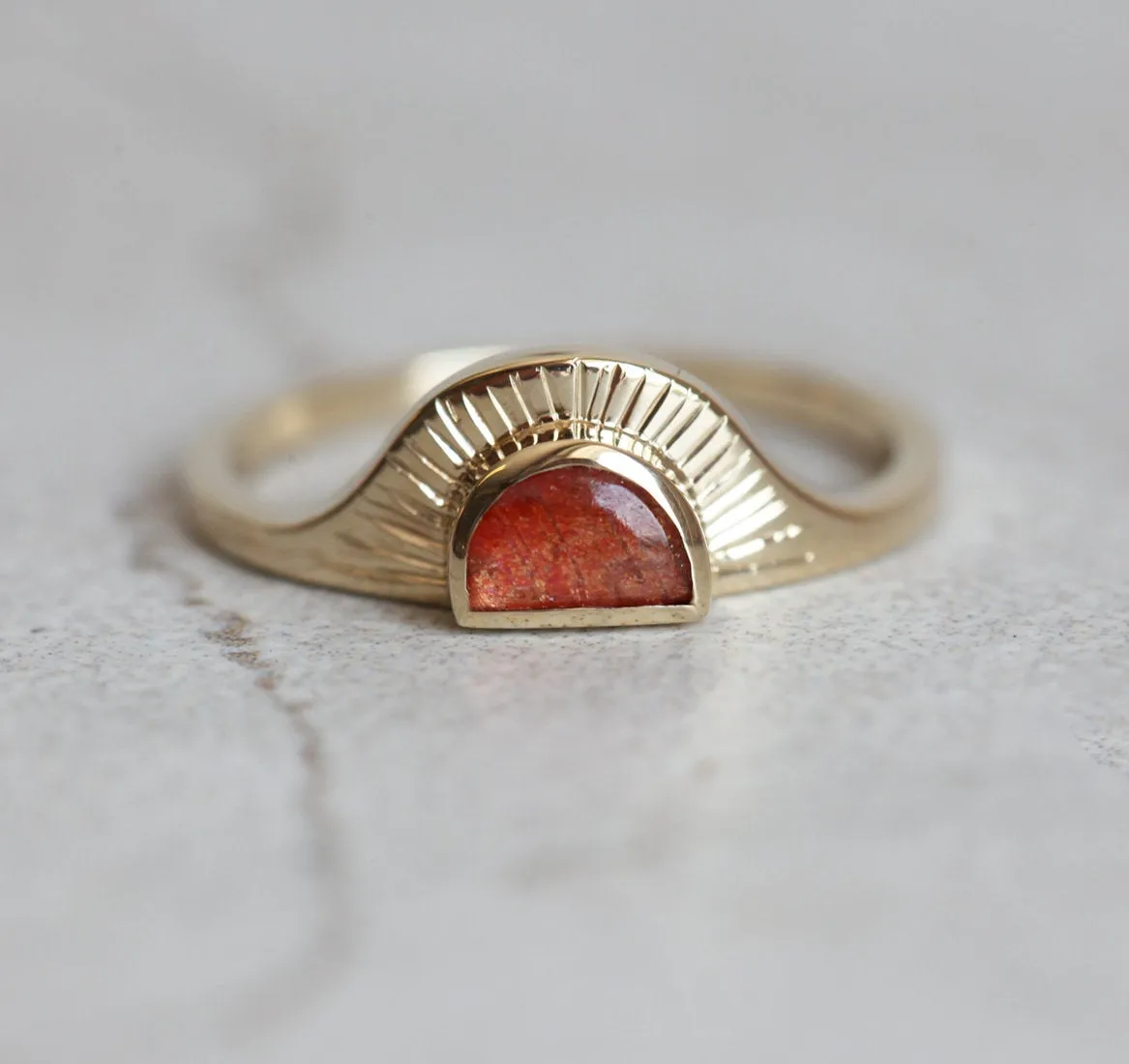 Cyra Sunstone Ring Half moon