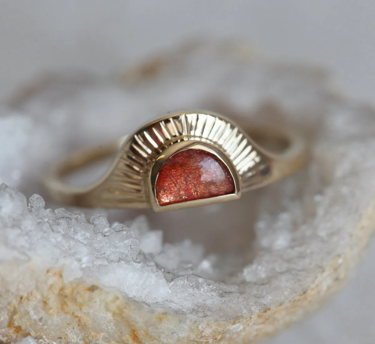 Cyra Sunstone Ring Half moon