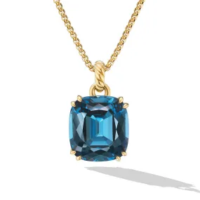 David Yurman Marbella Pendant in 18K Yellow Gold with Hampton Blue Topaz, 22mm