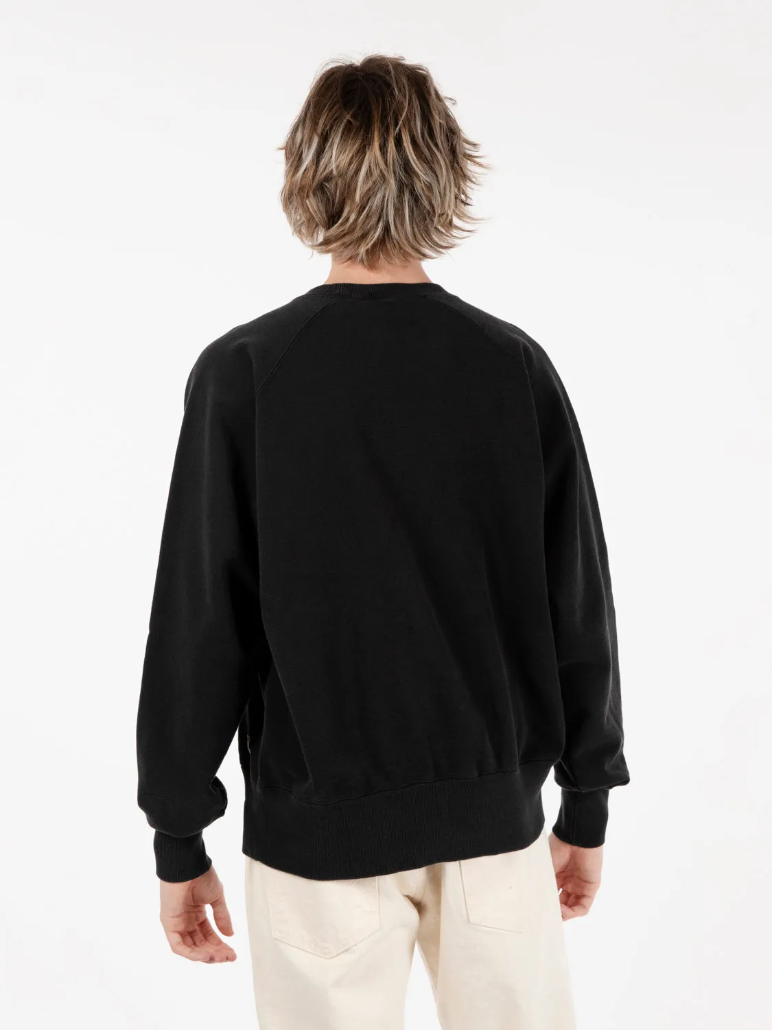 Felpa raglan sleeve crew black