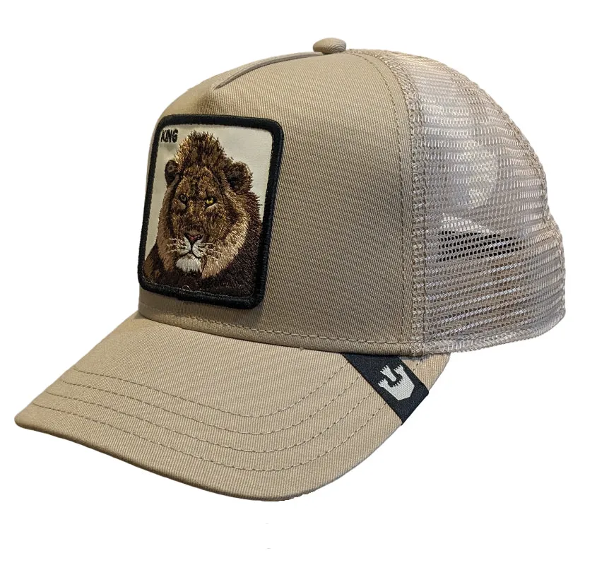 Goorin 'The King Lion' Trucker Style Baseball Cap in Khaki