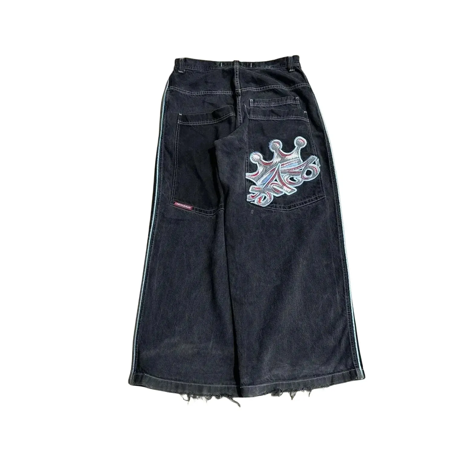 Hip Hop Anime Graphic Baggy Jeans Black Spider Print Jeans New Harajuku Denim Y2k Pants Men Women Goth High Waist Wide Trousers