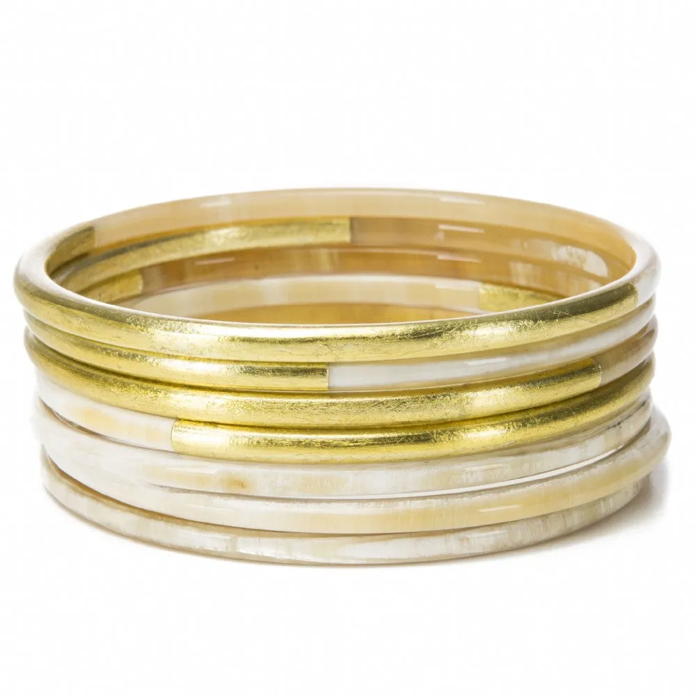 Horn Bangle Set With Lacquer