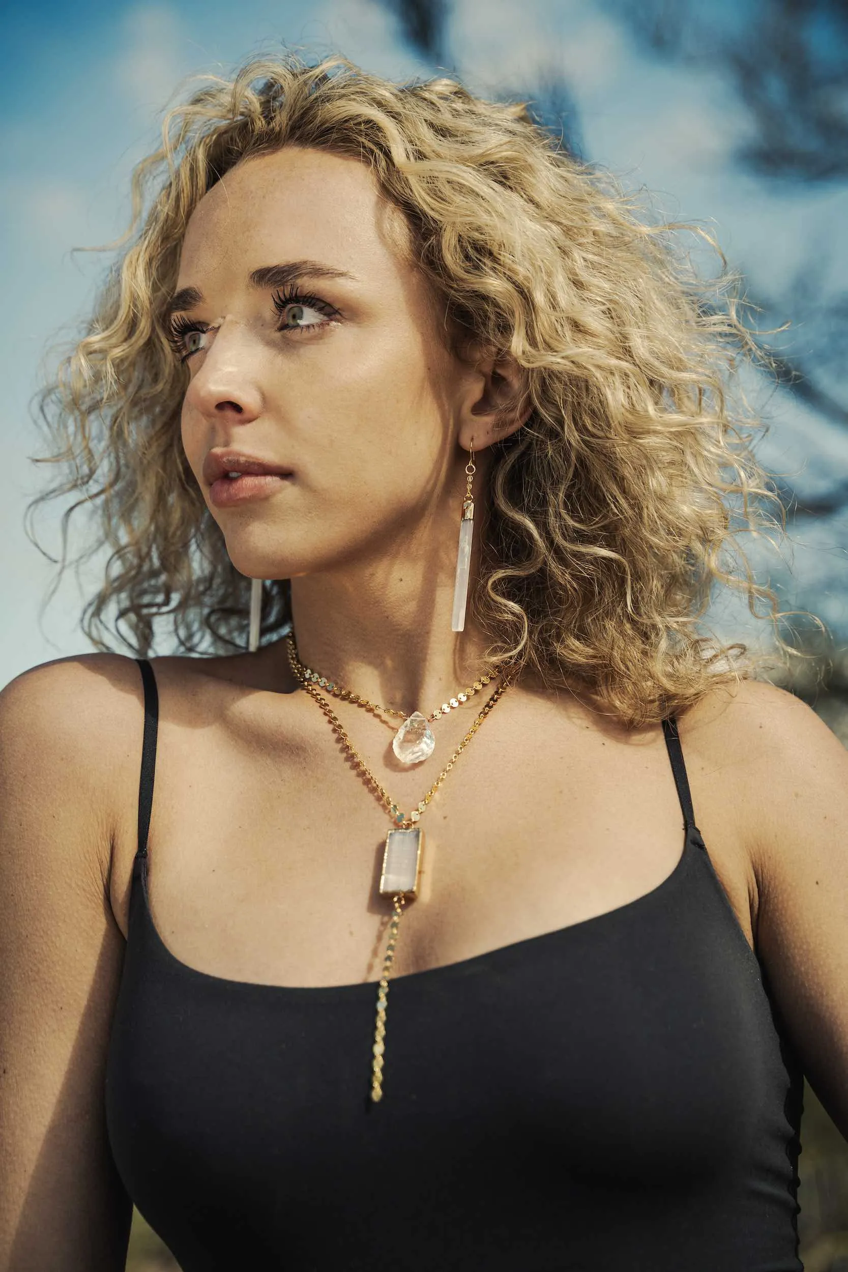 In Your Energy Selenite Lariat Necklace