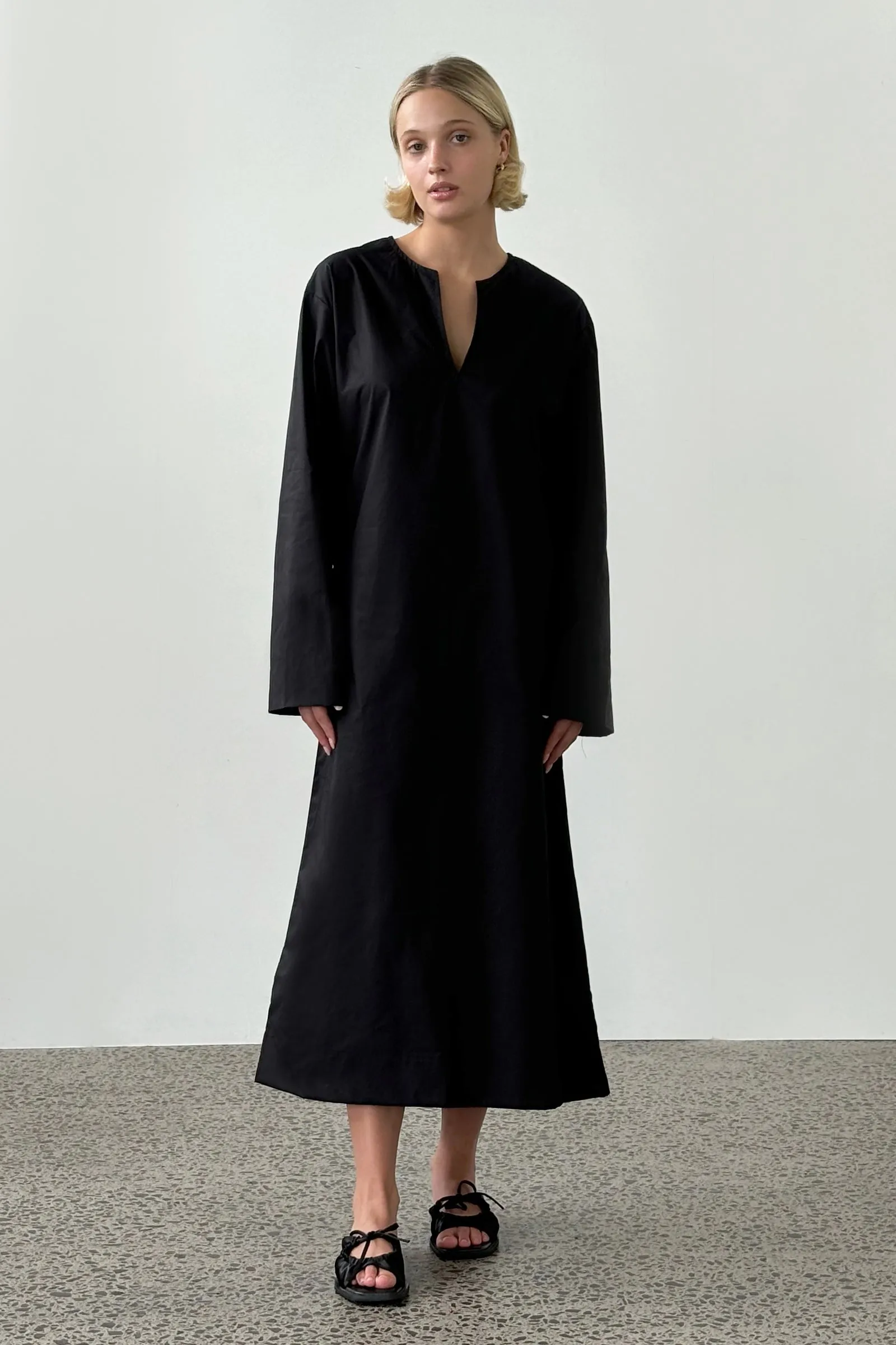 Klein Kaftan Dress in Black