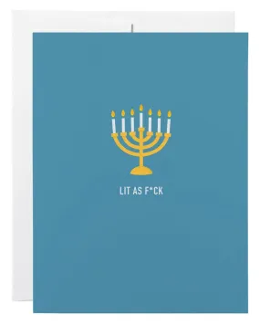 Lit as Fuck | Hanukkah Card (SALE)