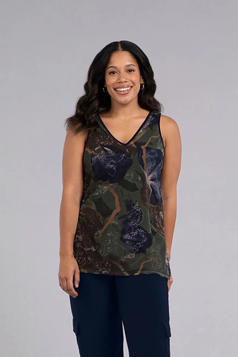 Mesh Go To Reversible Tank | Abstract Floral