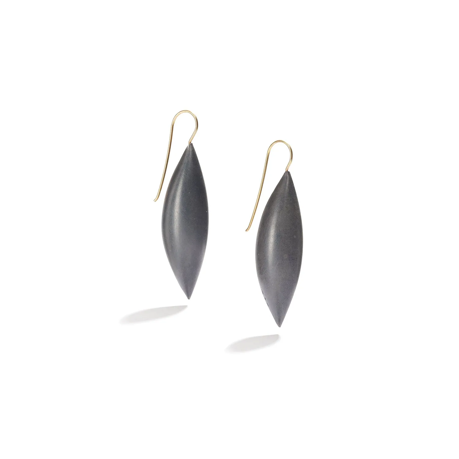 Oxidized Sterling Silver Cocoon Pendant Earrings~50mm