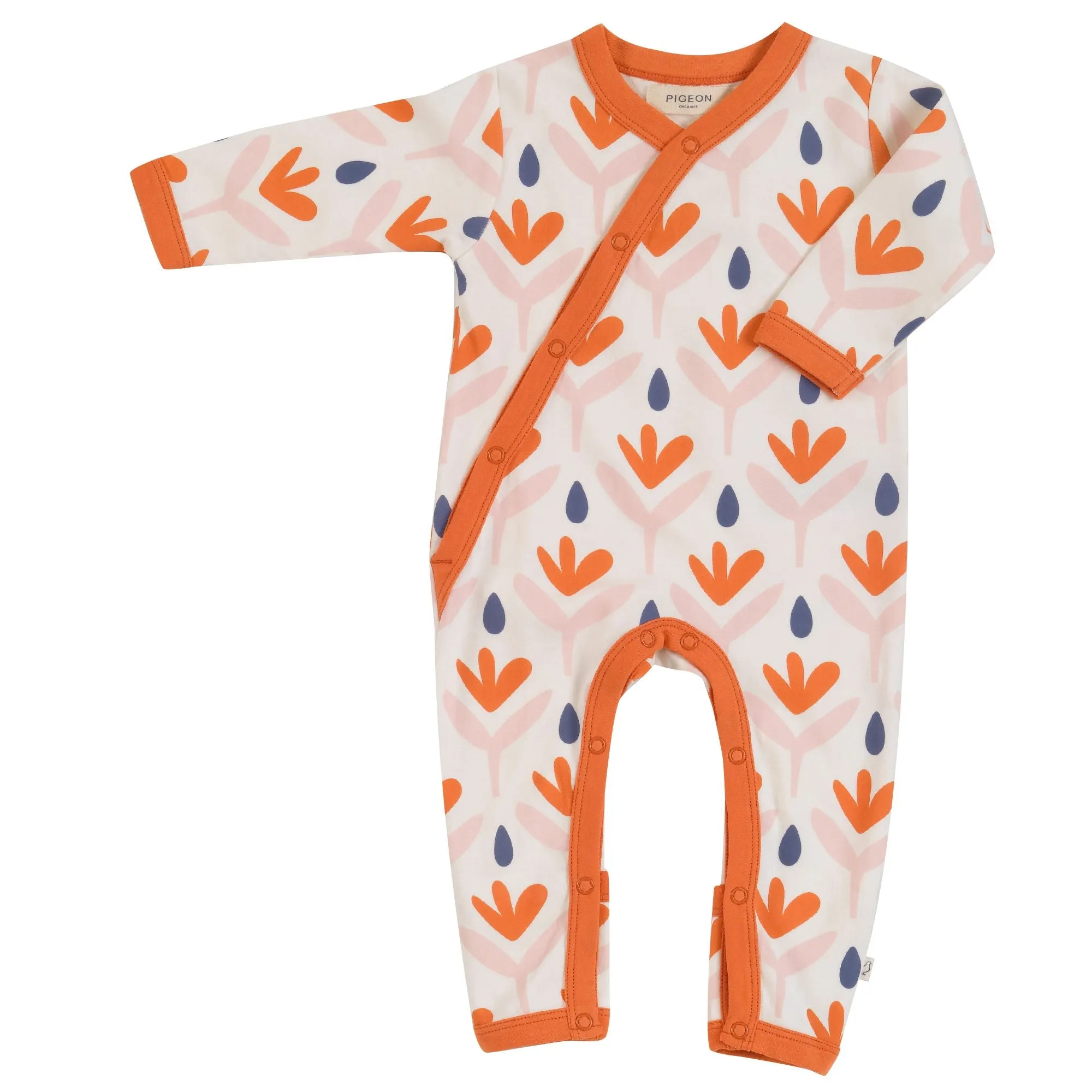 Pigeon Organics Orange Floral Rompersuit