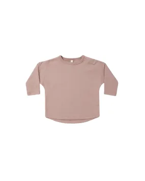 Quincy Mae - Mauve Long sleeve Henley Tee