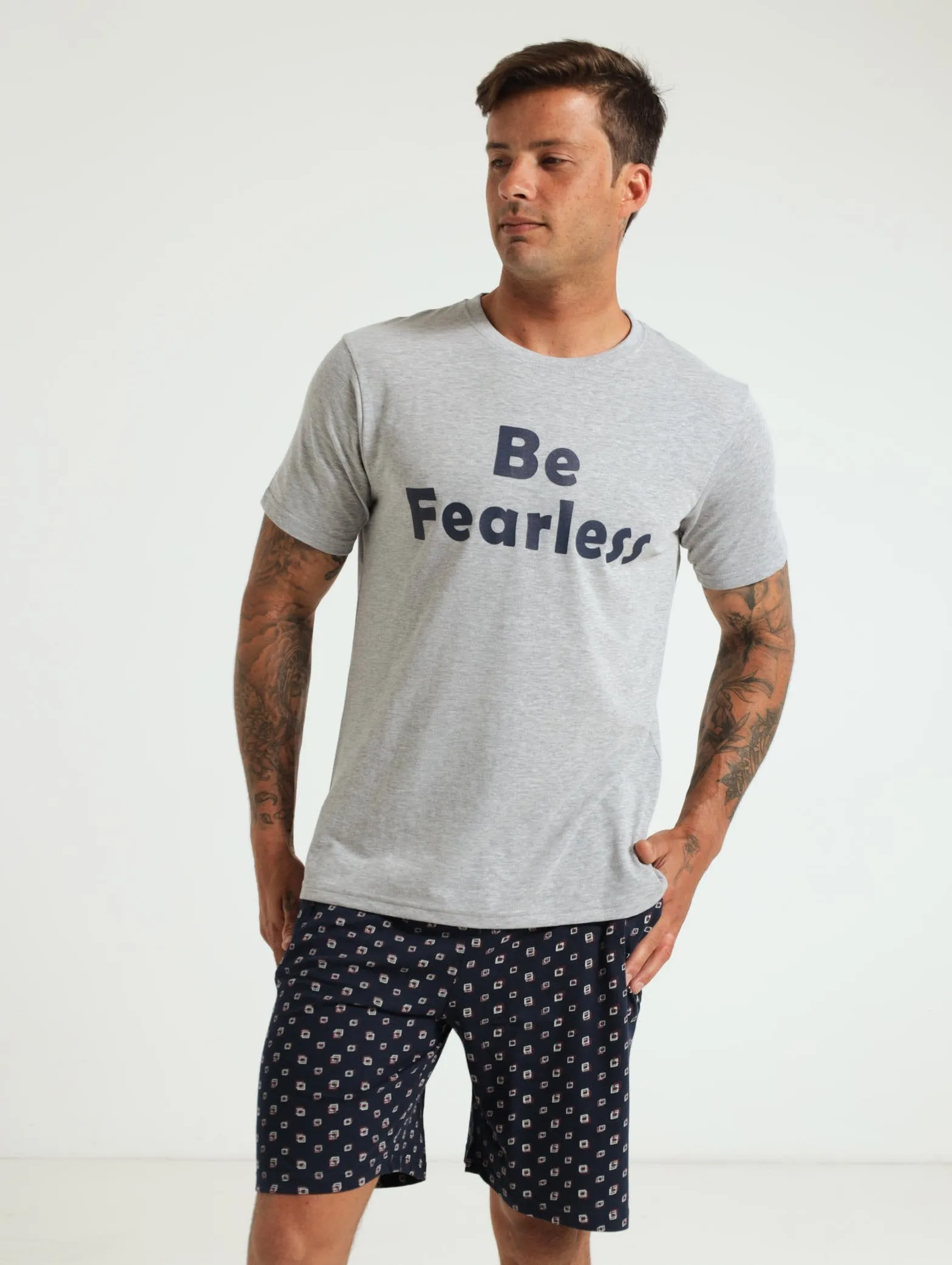 "Be Fearless" Pj Set - Navy