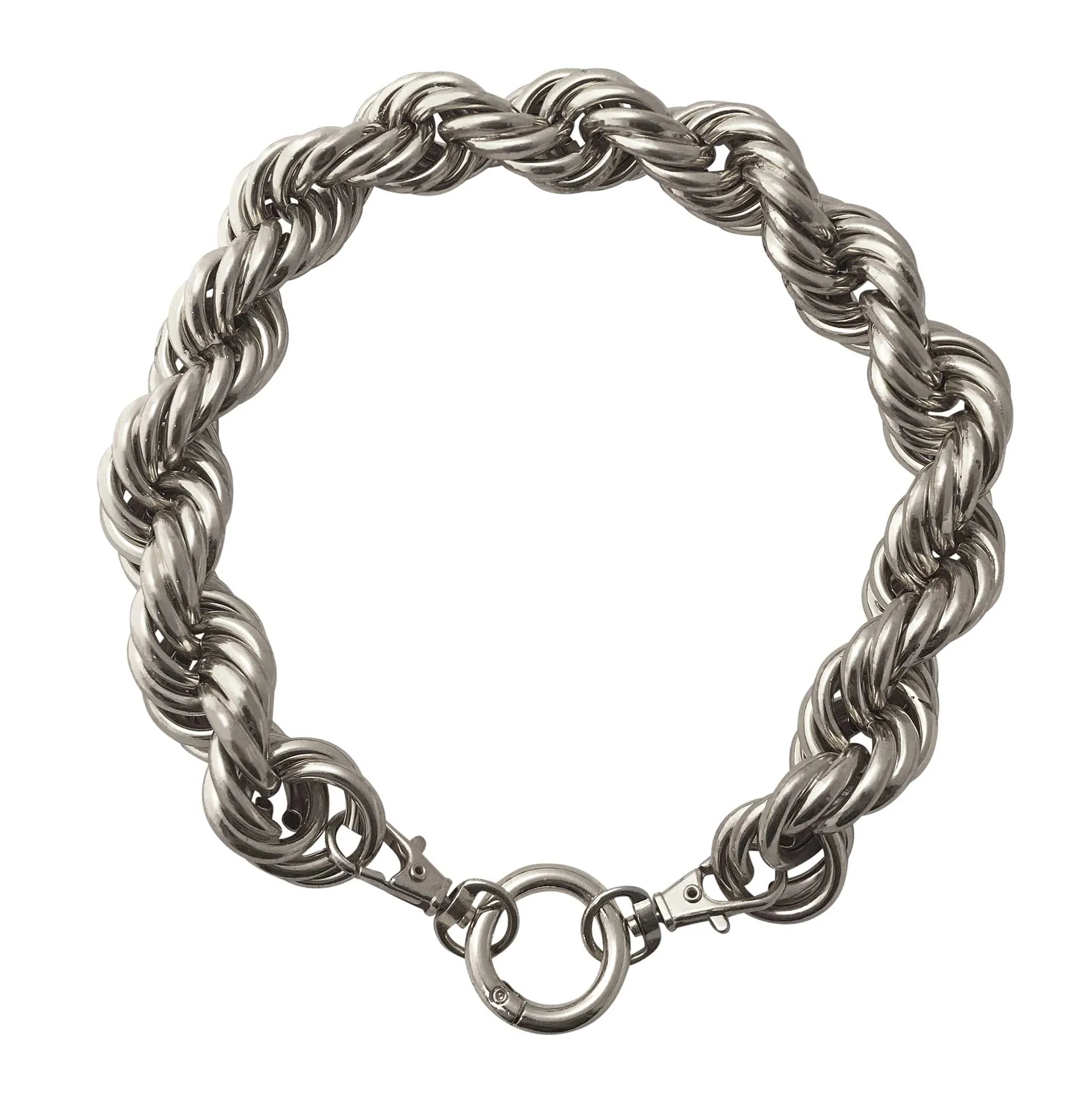 Rope Chain Dog Collar The Dookie in Silver