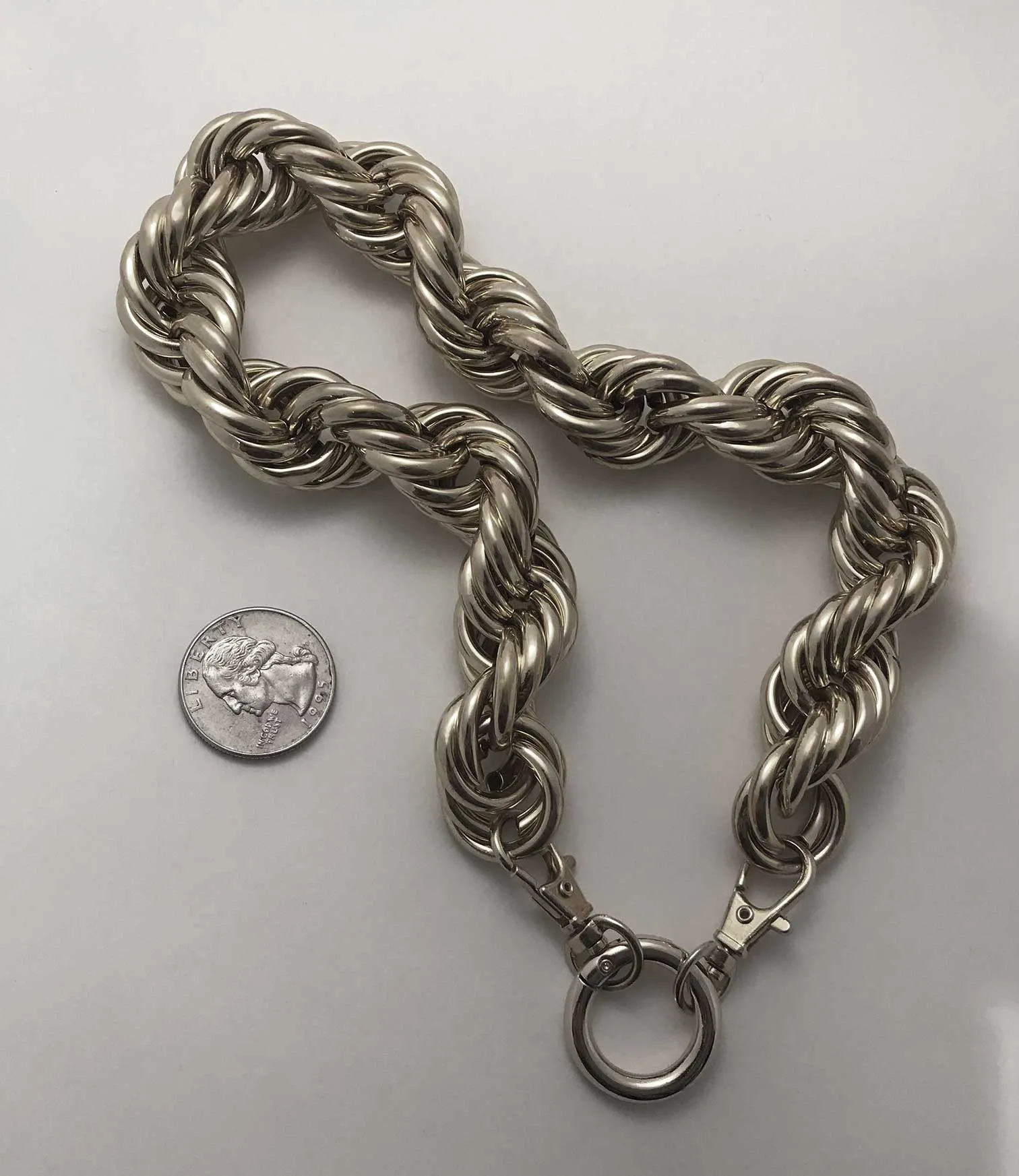 Rope Chain Dog Collar The Dookie in Silver