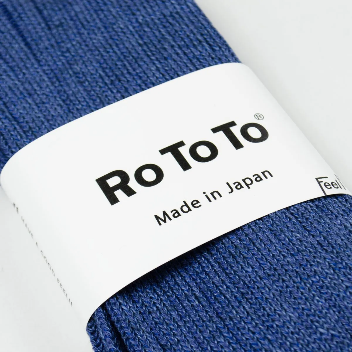 RoToTo - Linen Cotton Rib Socks - Medium Blue