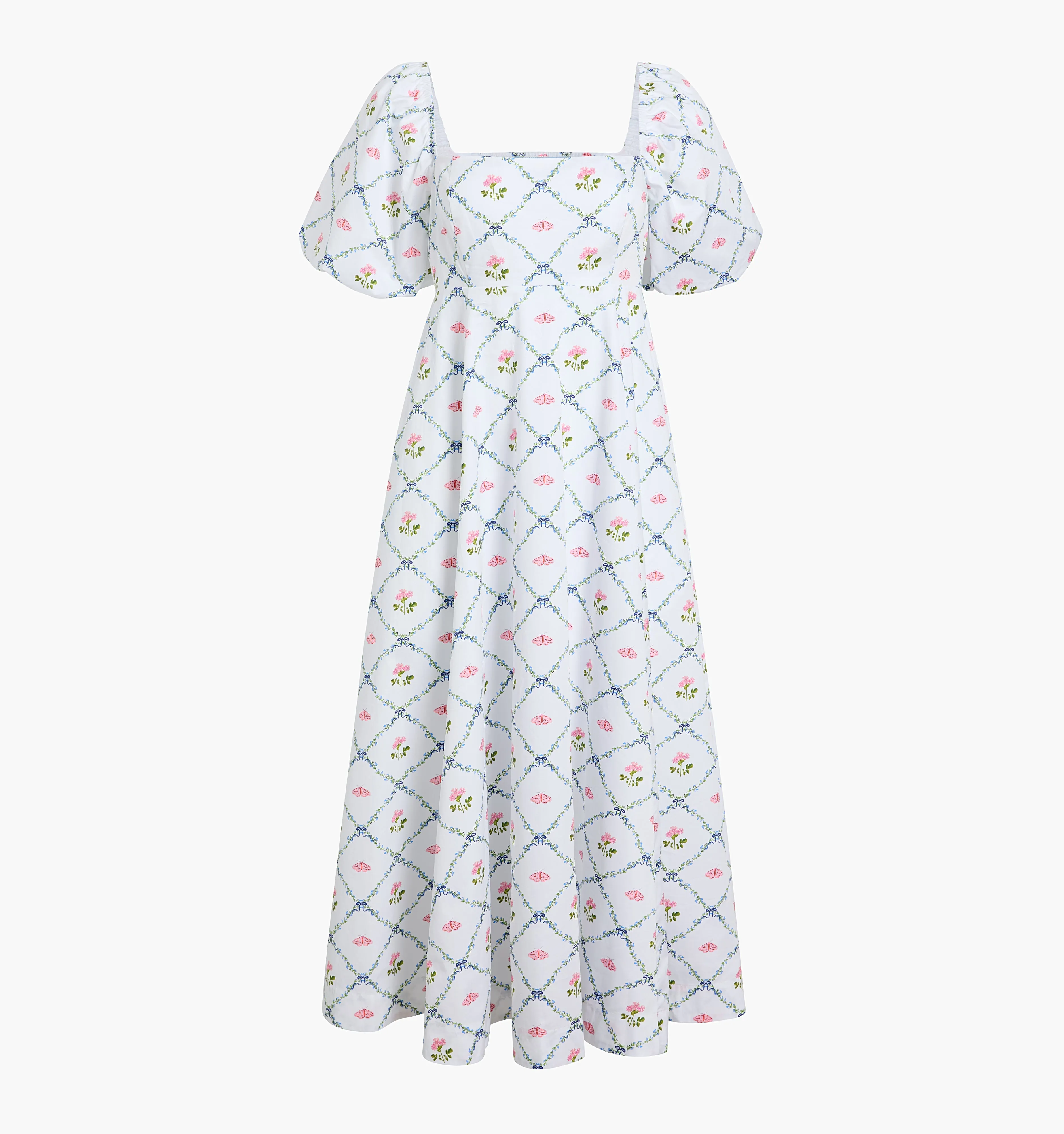 The Maternity Matilda Dress - Butterfly Trellis Cotton Sateen