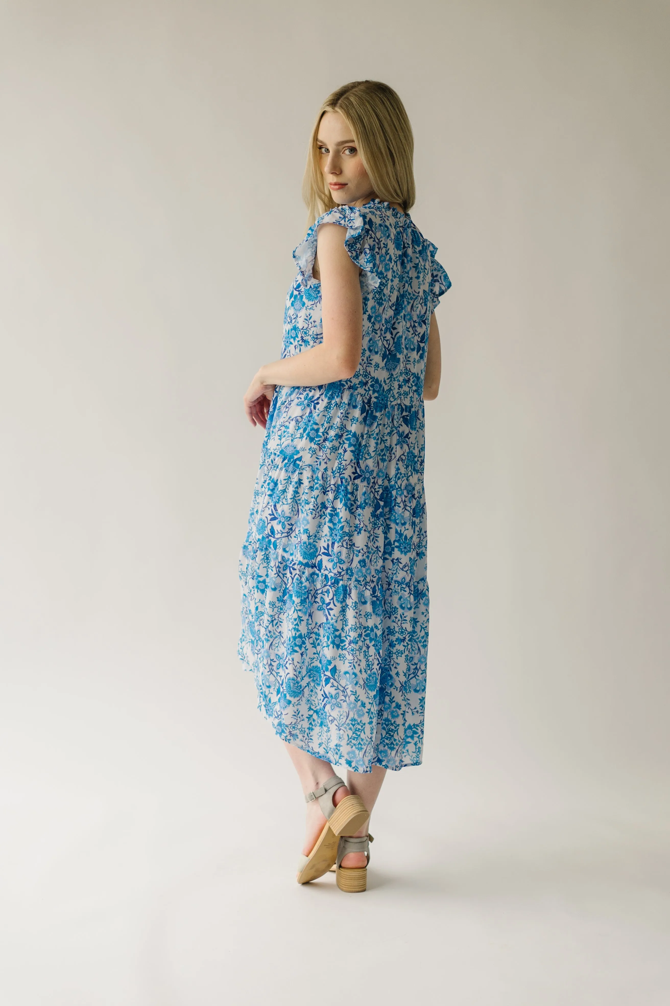 The McNeil Floral Tie Dress in Blue