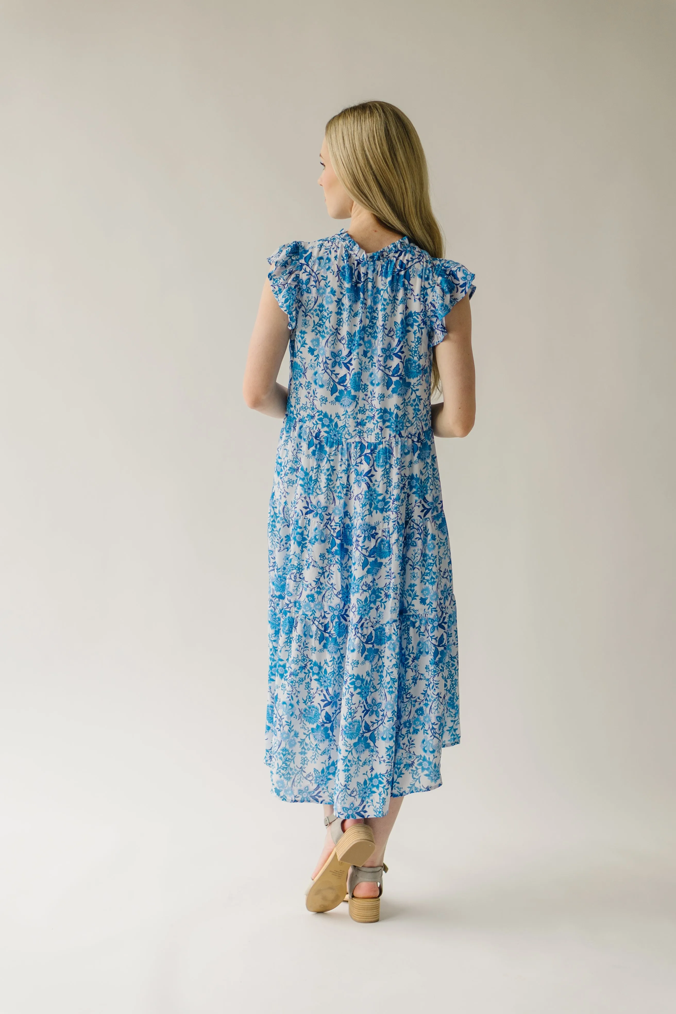 The McNeil Floral Tie Dress in Blue