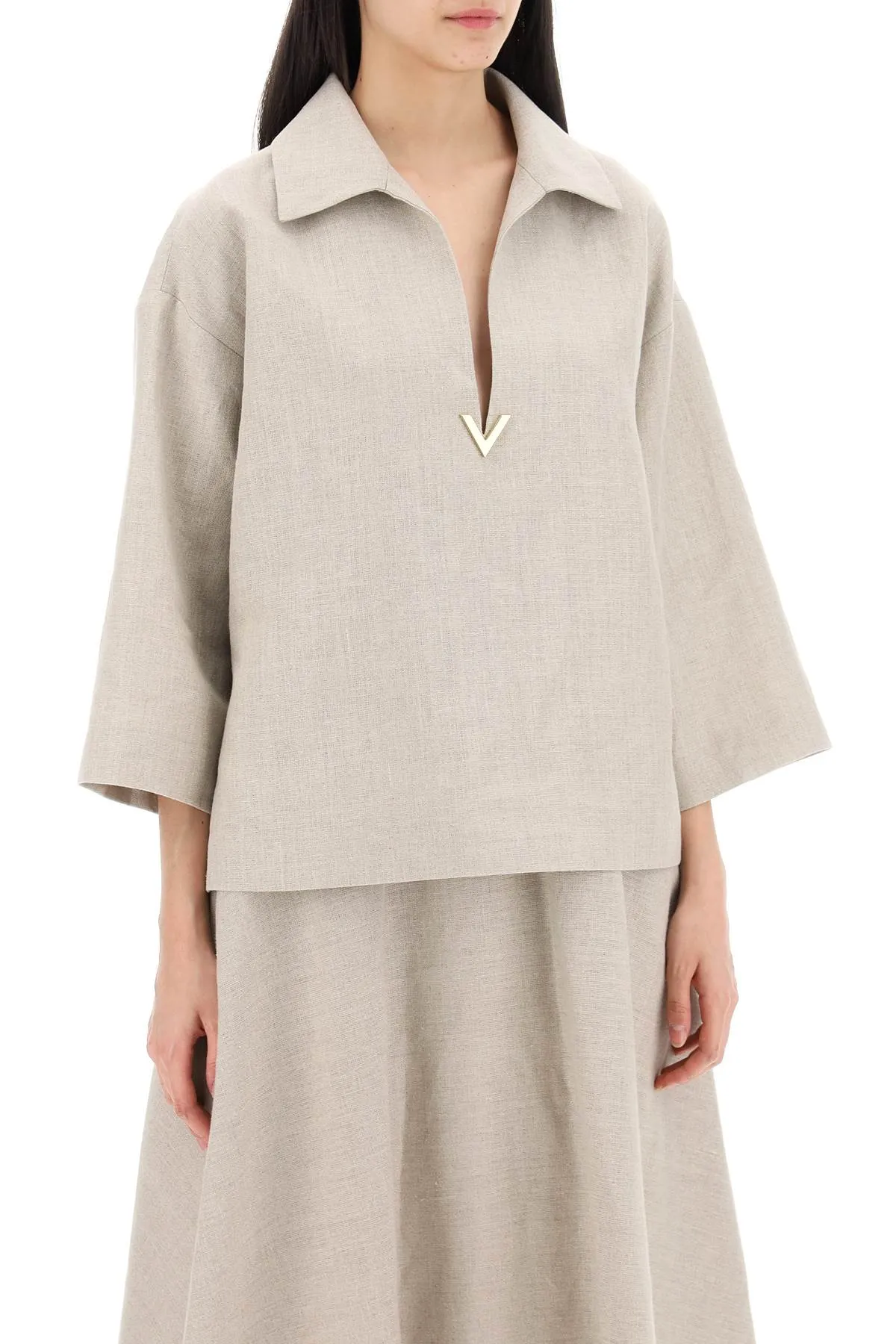 VALENTINO GARAVANI linen canvas tunic garment for