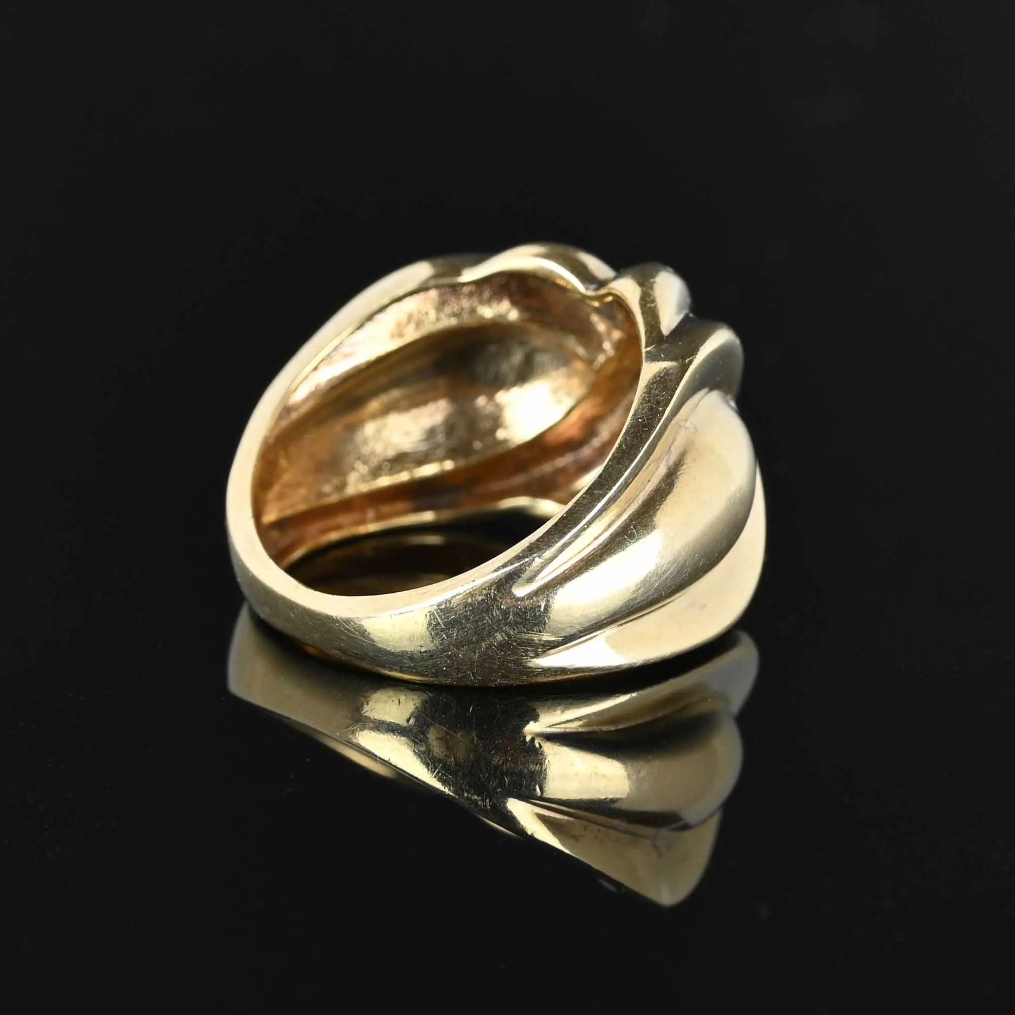 Vintage 10K Gold Puzzle Style Double X Ring