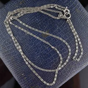 Vintage Art Deco Y Chain Sterling Silver Necklace