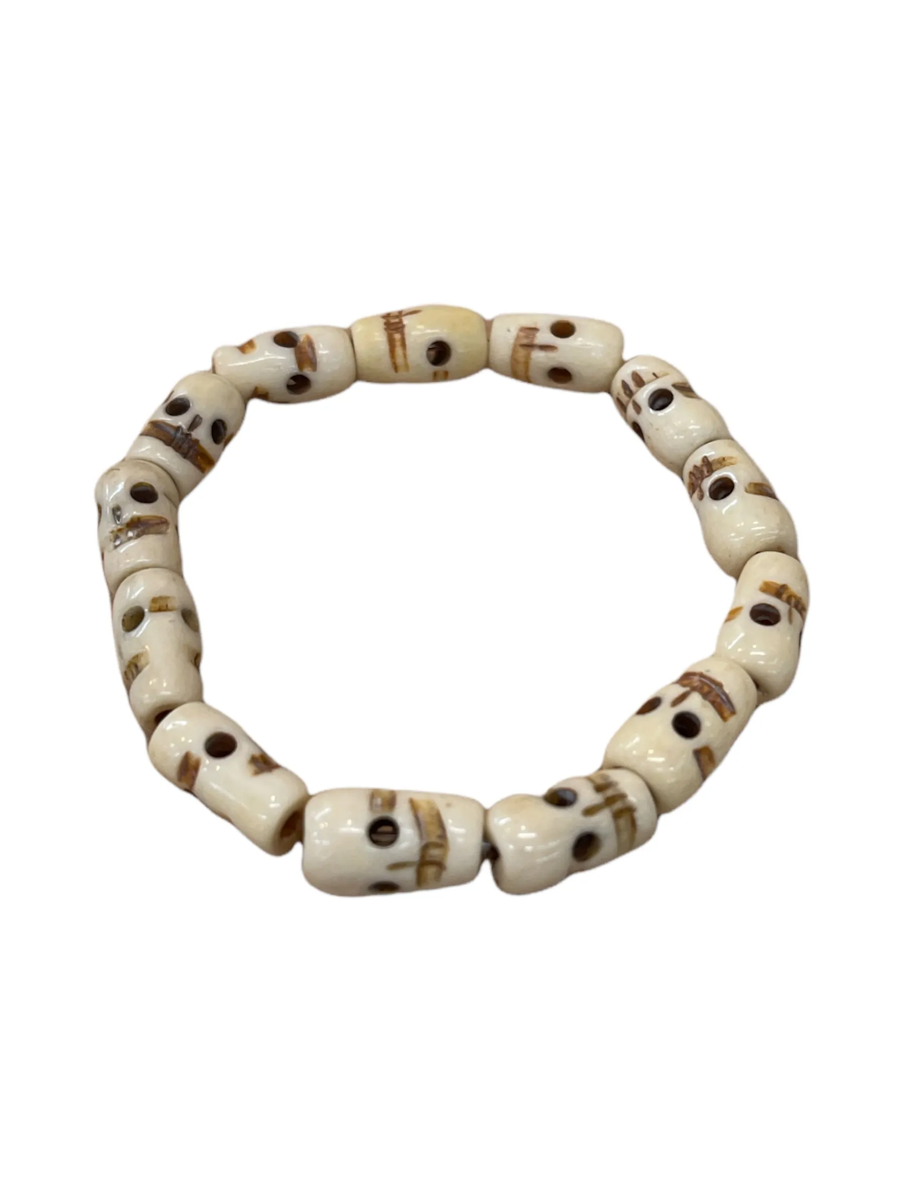 White Skull Bone Mala Bracelet