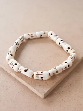 White Skull Bone Mala Bracelet