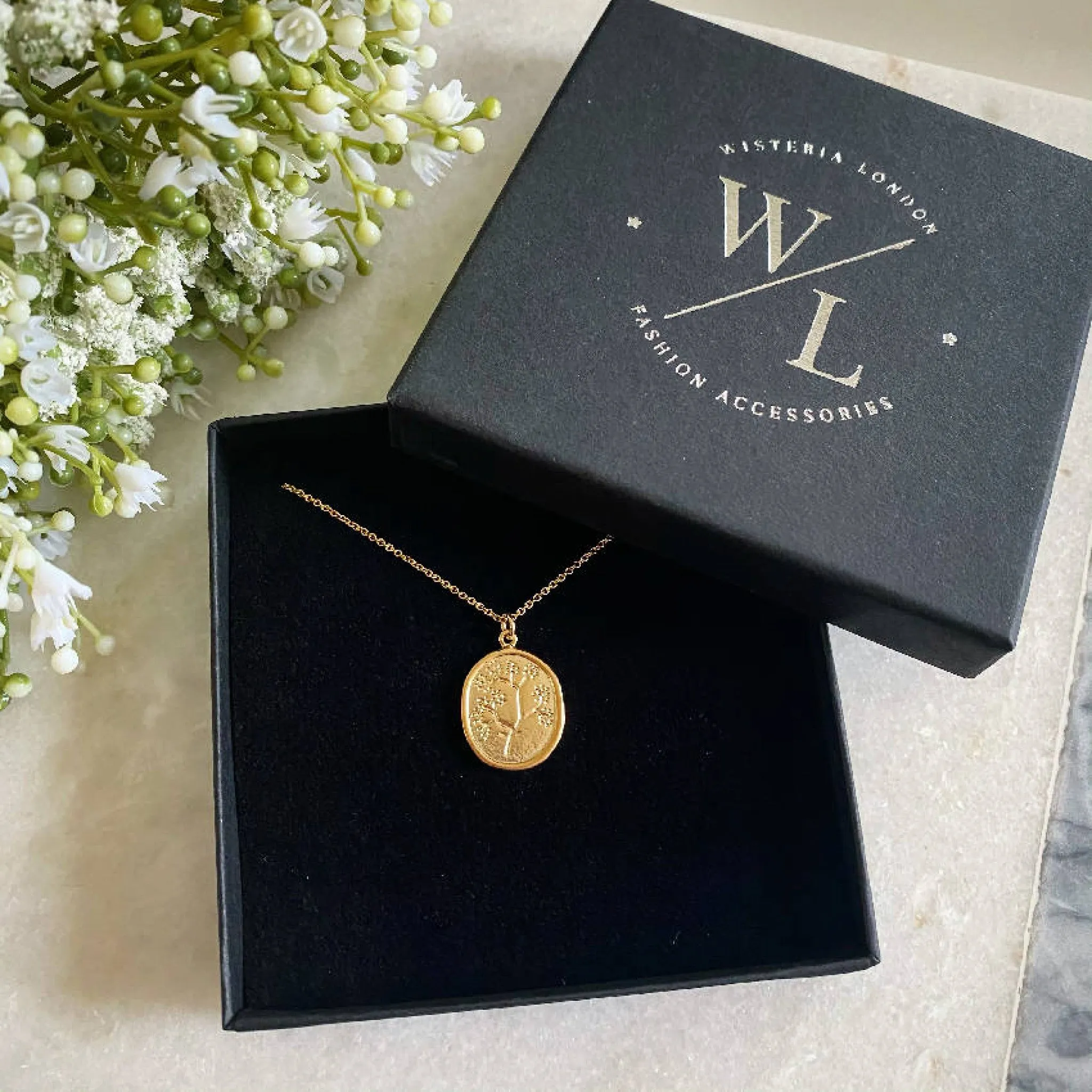 Wisteria London Harper Gold Floral Necklace