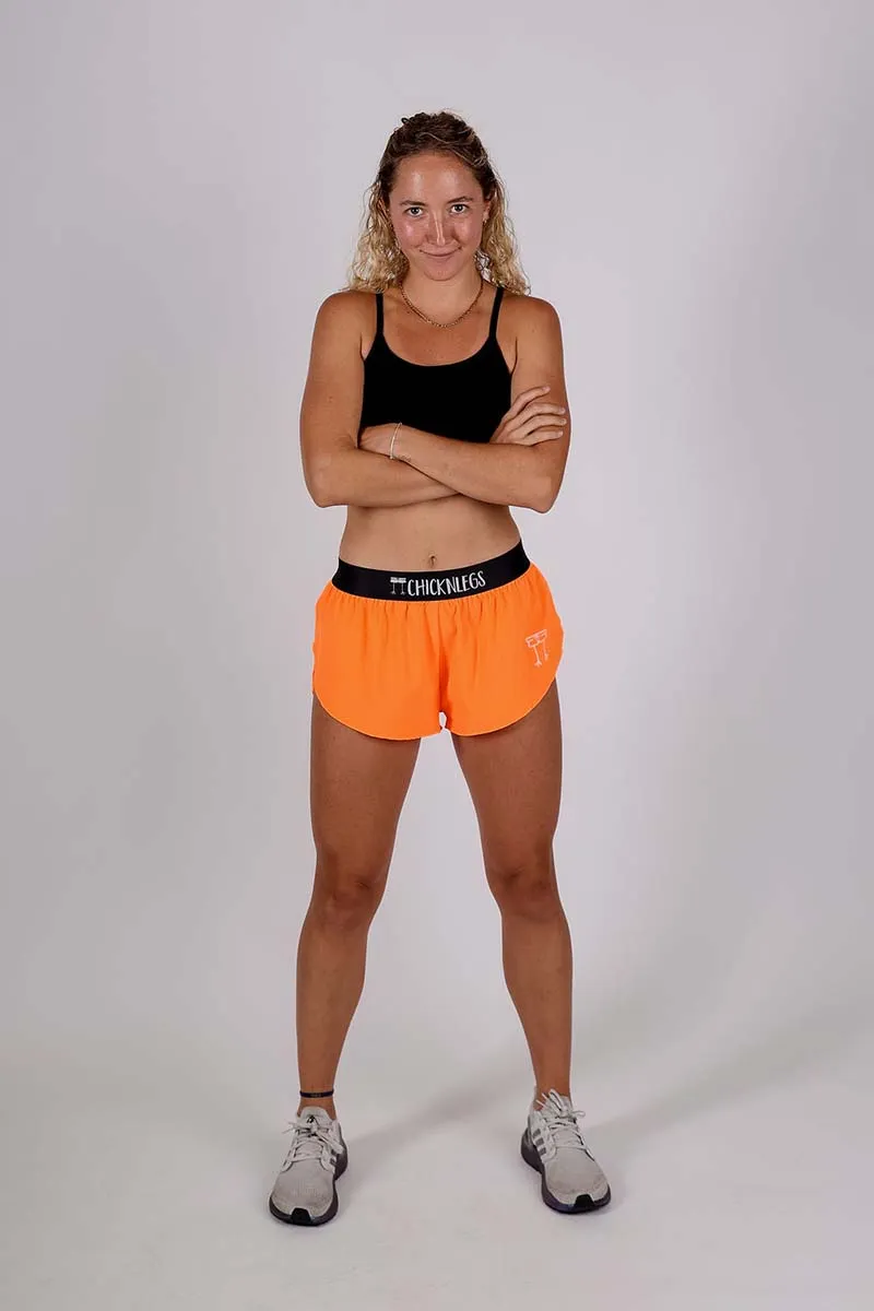 Women's Neon orange 1.5" Split Shorts