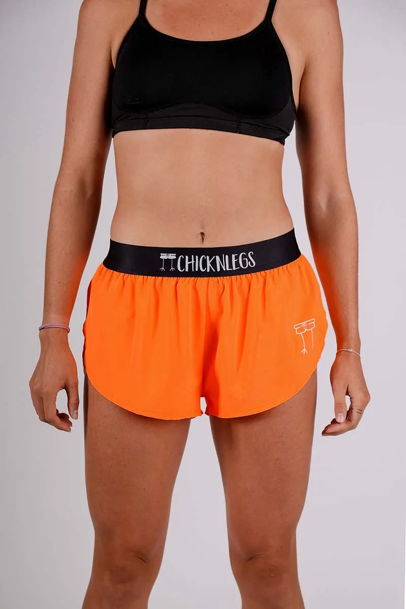 Women's Neon orange 1.5" Split Shorts