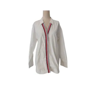 ZARA White with Red Stripe Collared Shirt | Pre loved |